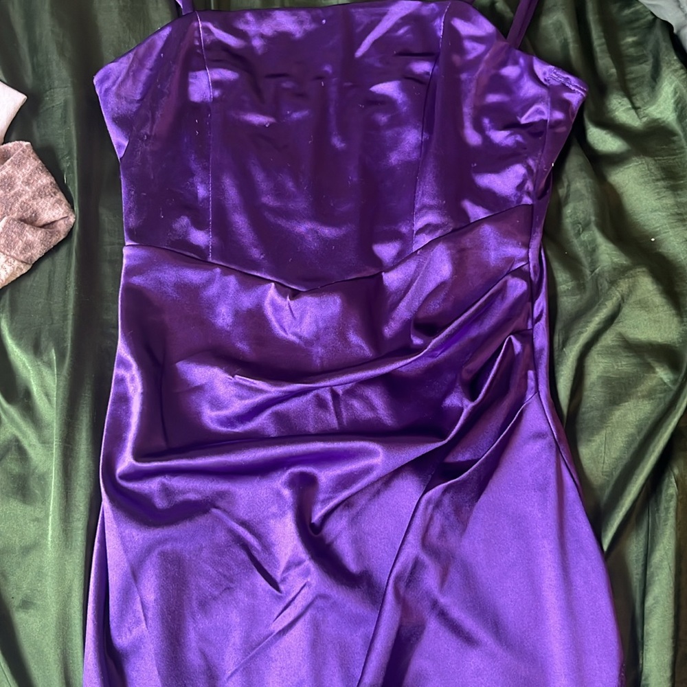 Elegant Purple Satin Dress